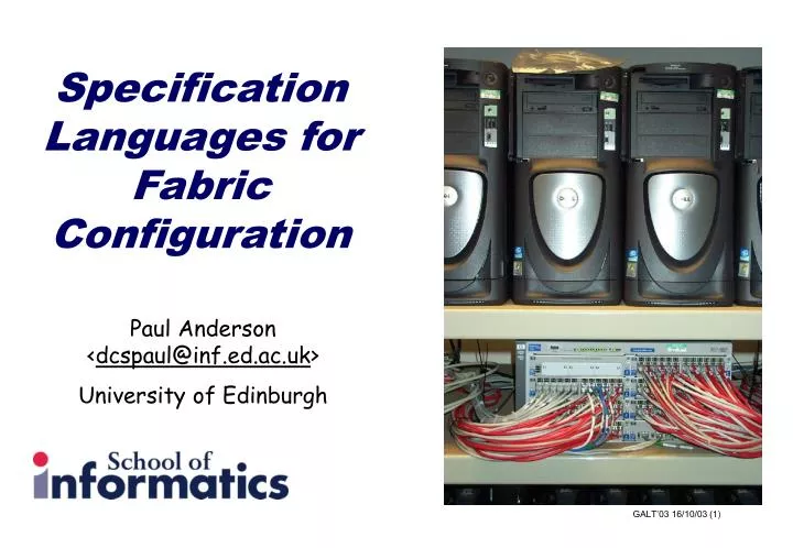specification languages for fabric configuration