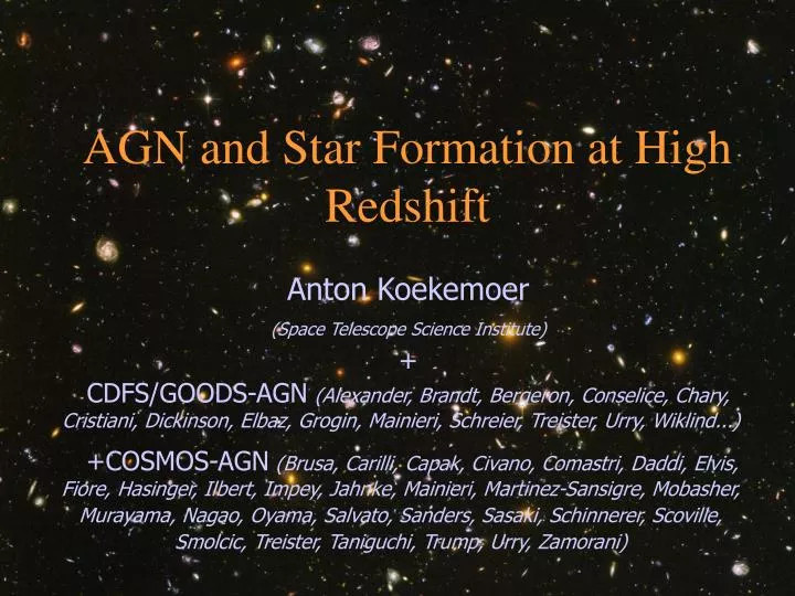 agn and star formation at high redshift