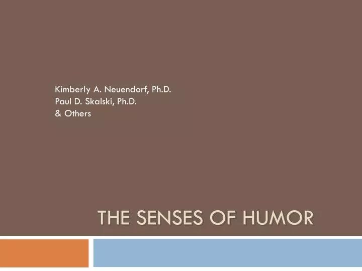 the senses of humor
