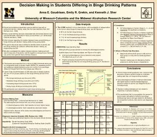 Decision Making in Students Differing in Binge Drinking Patterns