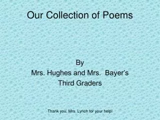 Our Collection of Poems