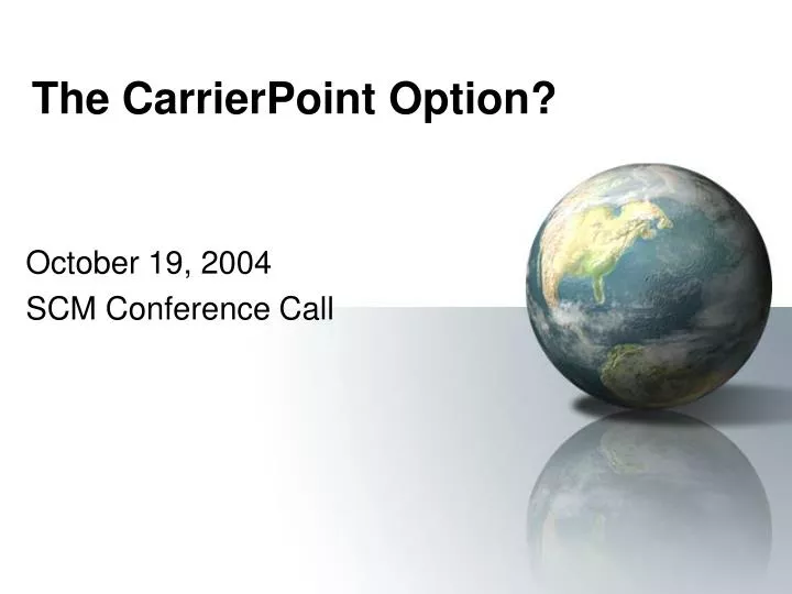 the carrierpoint option