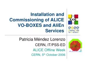Installation and Commissioning of ALICE VO-BOXES and AliEn Services