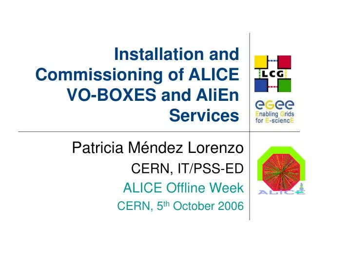 installation and commissioning of alice vo boxes and alien services