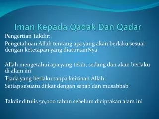 iman kepada qadak dan qadar