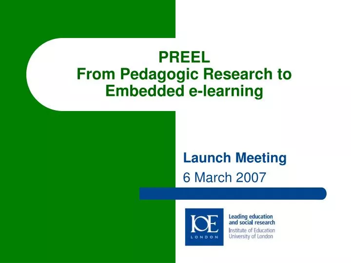 preel from pedagogic research to embedded e learning