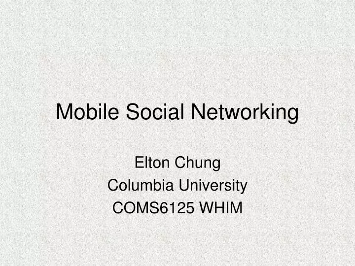 mobile social networking