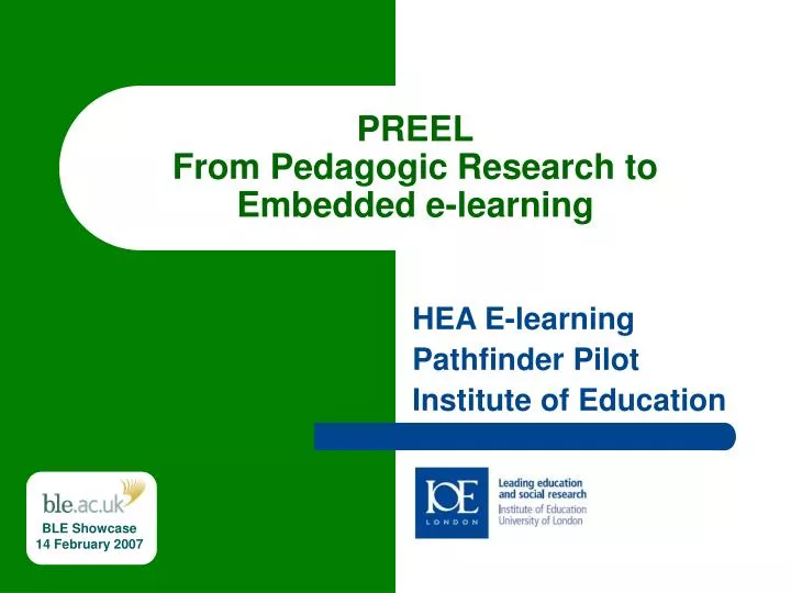 preel from pedagogic research to embedded e learning