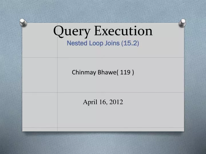 query execution