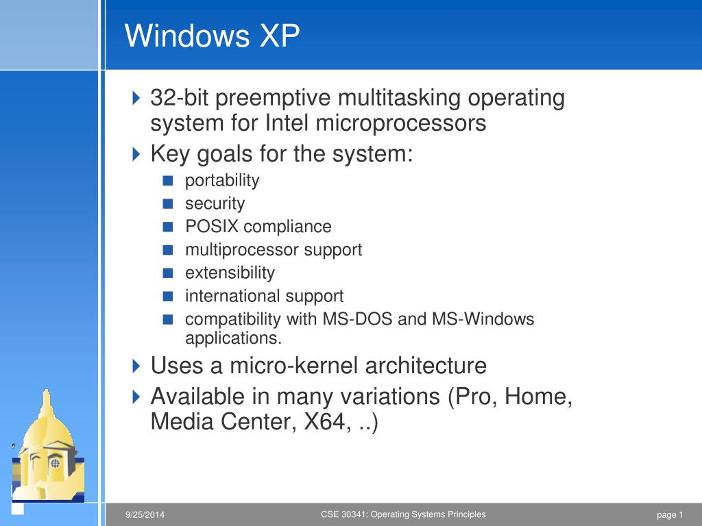 An Overview of Windows XP 32-bit Operating System Architecture and Features - slide 1