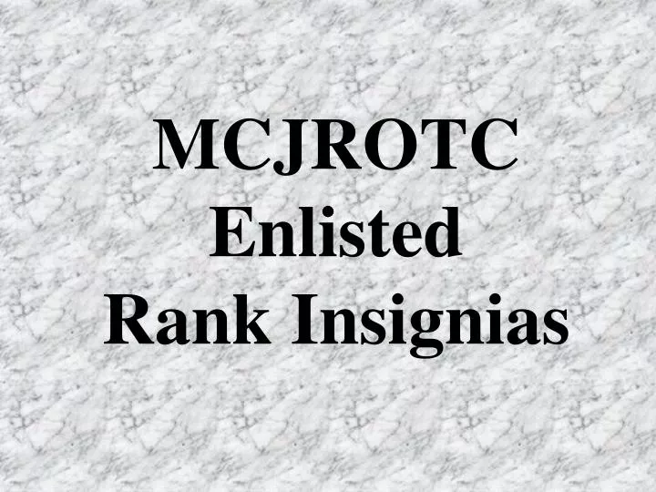 mcjrotc enlisted rank insignias