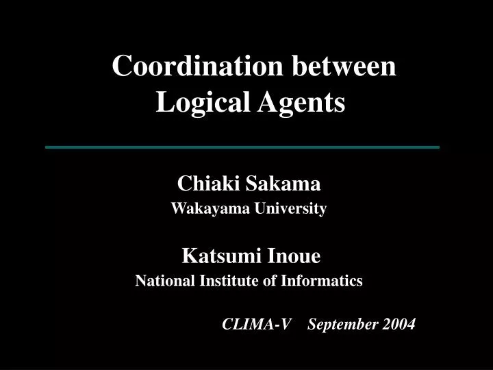 coordination between logical agents