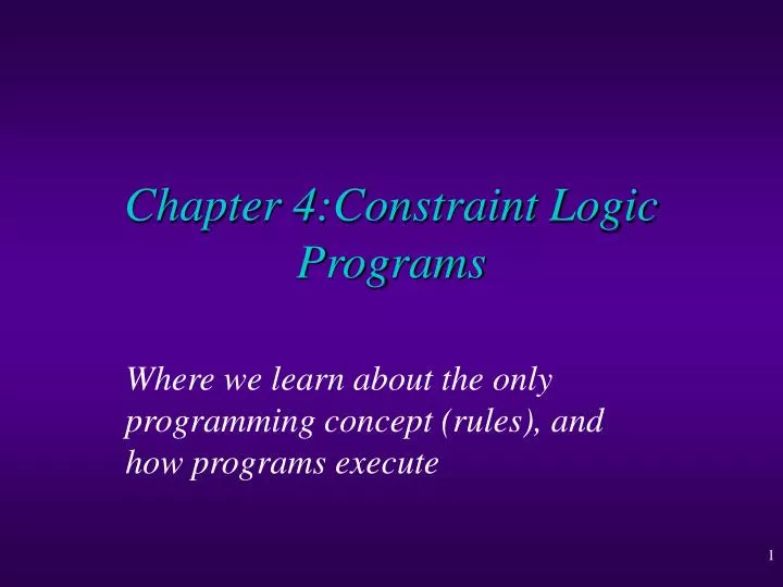 chapter 4 constraint logic programs