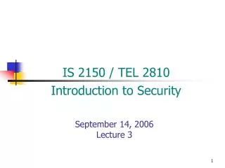September 14, 2006 Lecture 3