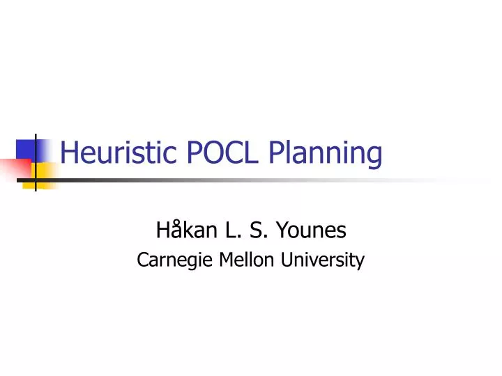 heuristic pocl planning