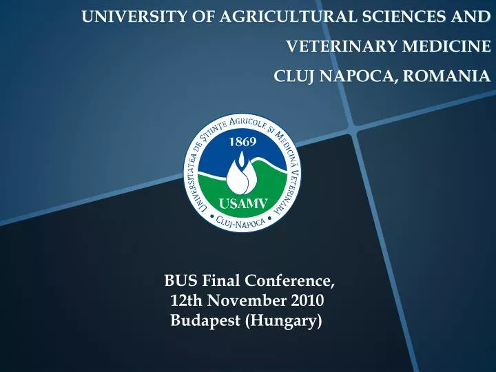 university of agricultural sciences and veterinary medicine cluj napoca romania