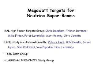 Megawatt targets for Neutrino Super-Beams