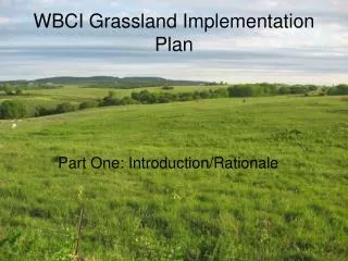 WBCI Grassland Implementation Plan