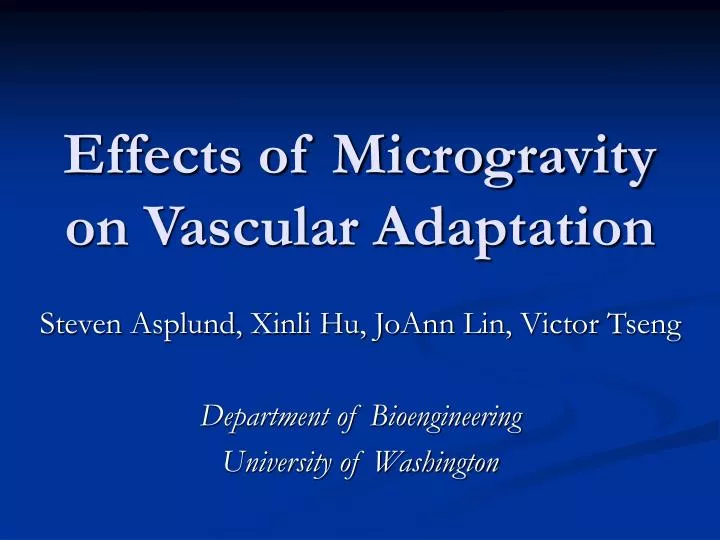 effects of microgravity on vascular adaptation