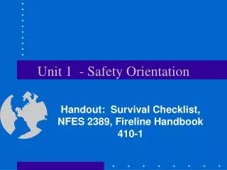 Unit 1 - Safety Orientation