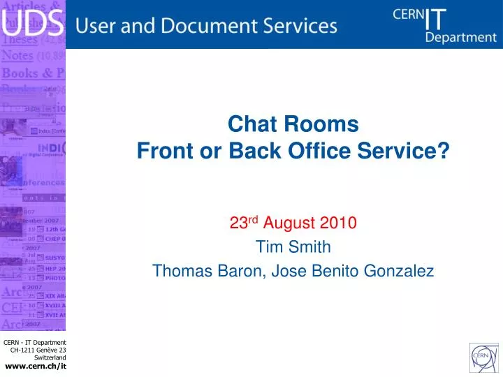 chat rooms front or back office service