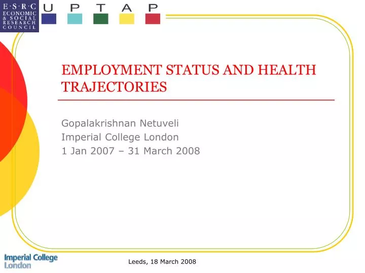 employment status and health trajectories
