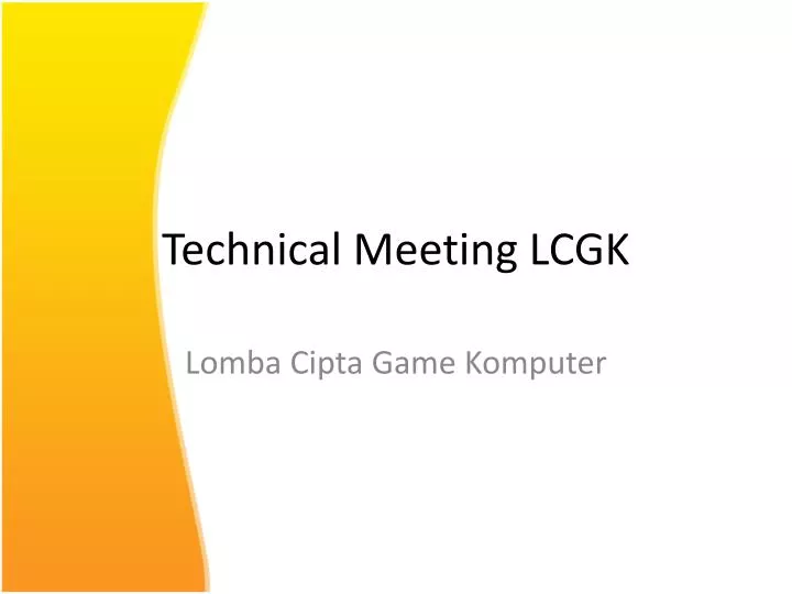 technical meeting lcgk