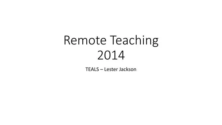 remote teaching 2014