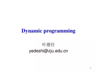 Dynamic programming