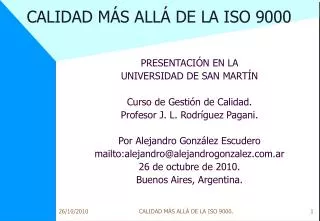 calidad m s all de la iso 9000