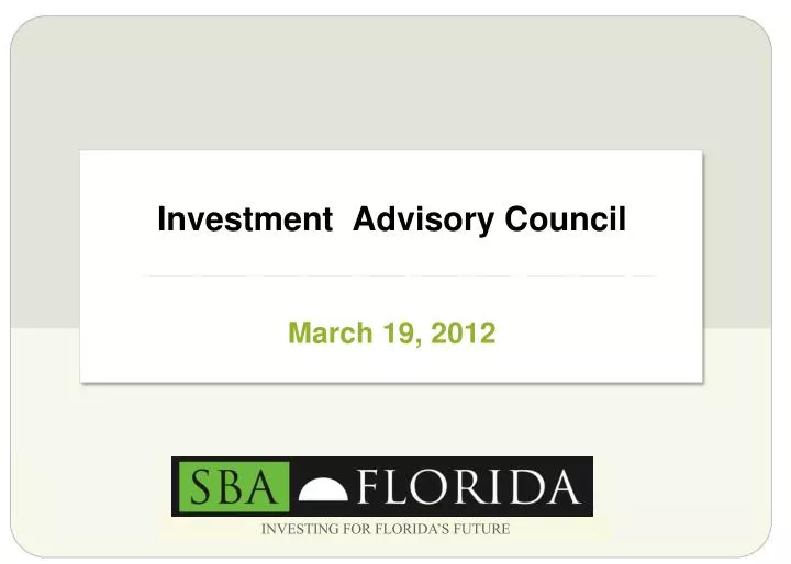 investment advisory council