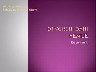otvoreni dani hemije