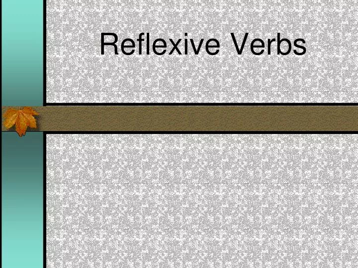 reflexive verbs