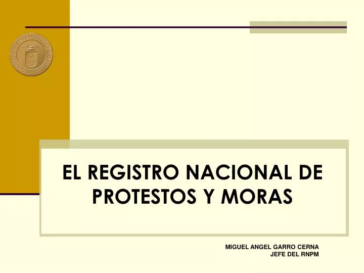 el registro nacional de protestos y moras
