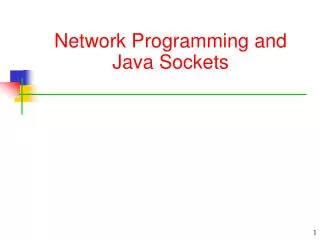 Network Programming and Java Sockets