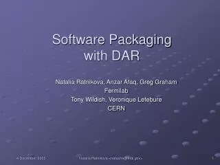 Software Packaging with DAR
