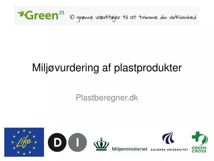 milj vurdering af plastprodukter