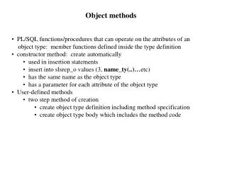 Object methods