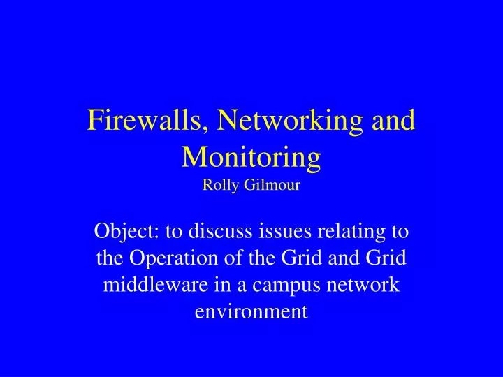 firewalls networking and monitoring rolly gilmour