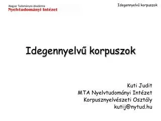 idegennyelv korpuszok