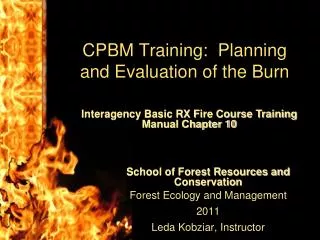 CPBM Training: Planning and Evaluation of the Burn