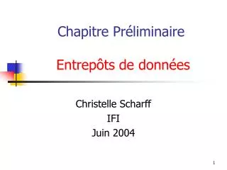 chapitre pr liminaire entrep ts de donn es
