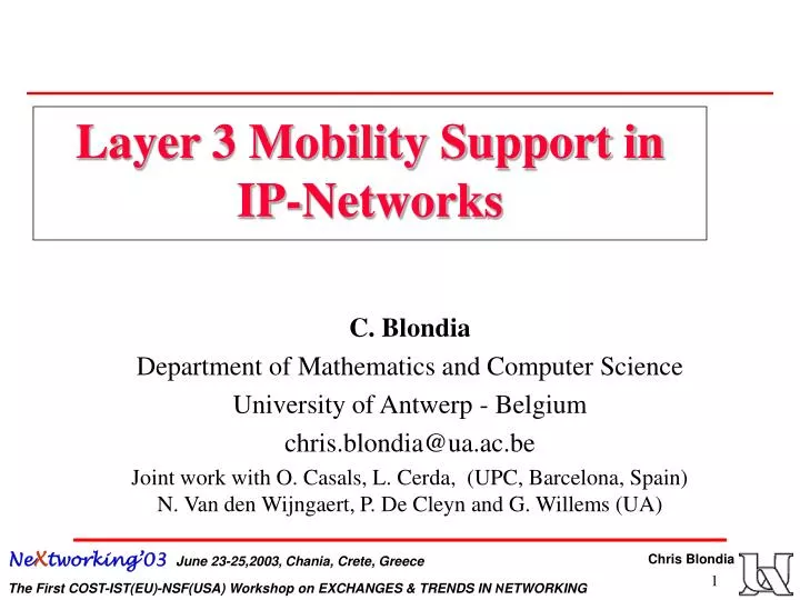 layer 3 mobility support in ip networks