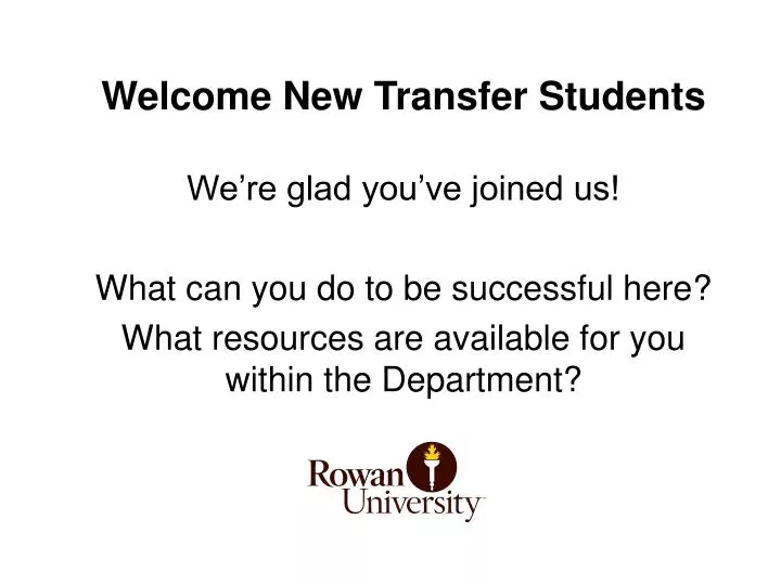 welcome new transfer students