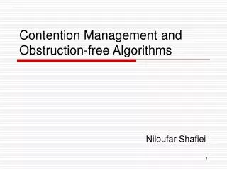 Contention Management and Obstruction-free Algorithms