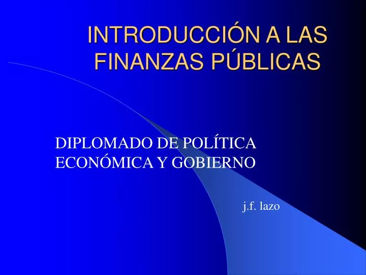 introducci n a las finanzas p blicas