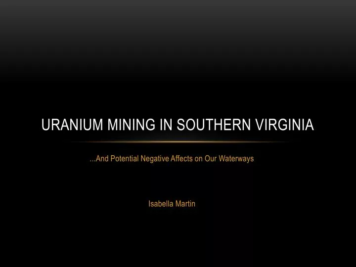 uranium mining in southern virginia