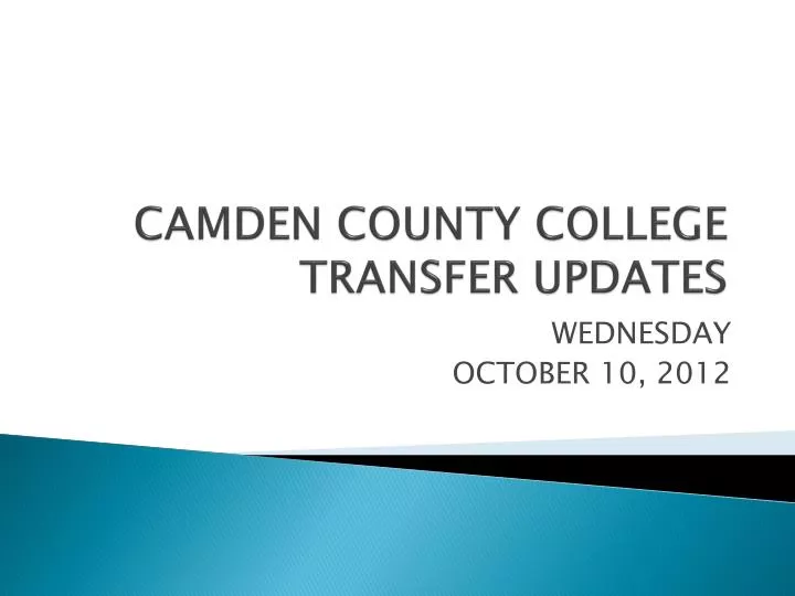 camden county college transfer updates