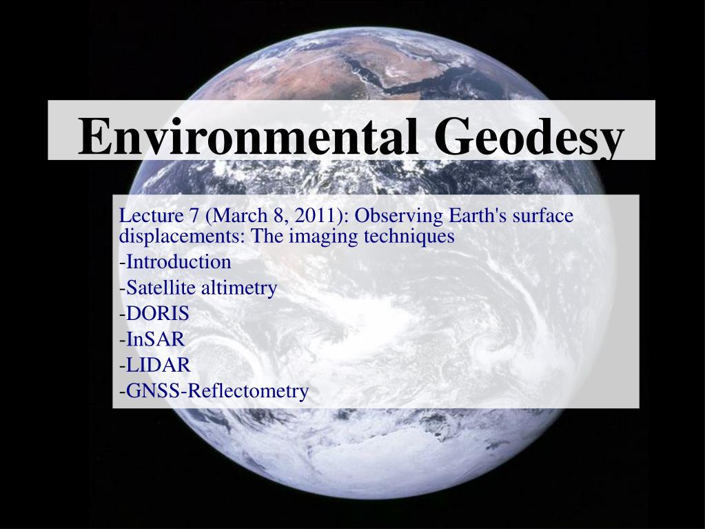 Environmental Geodesy - slide 1