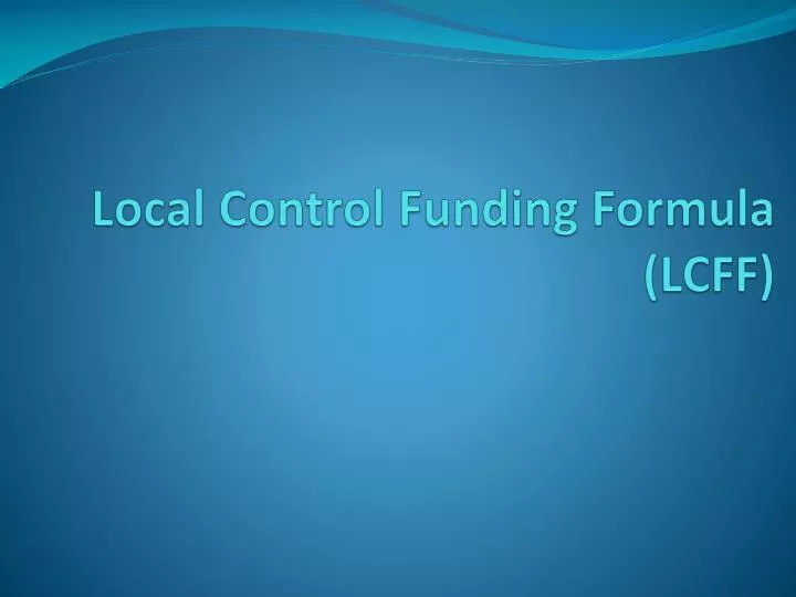 local control funding formula lcff